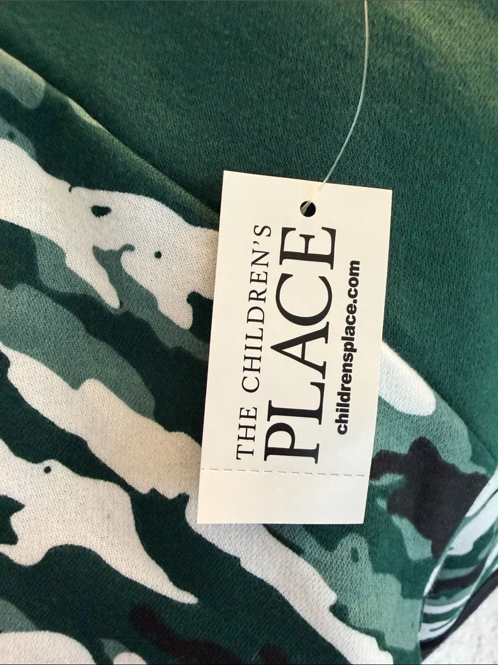 The Children's Place Boys' Green Camo Panel Sweatshirt NWT